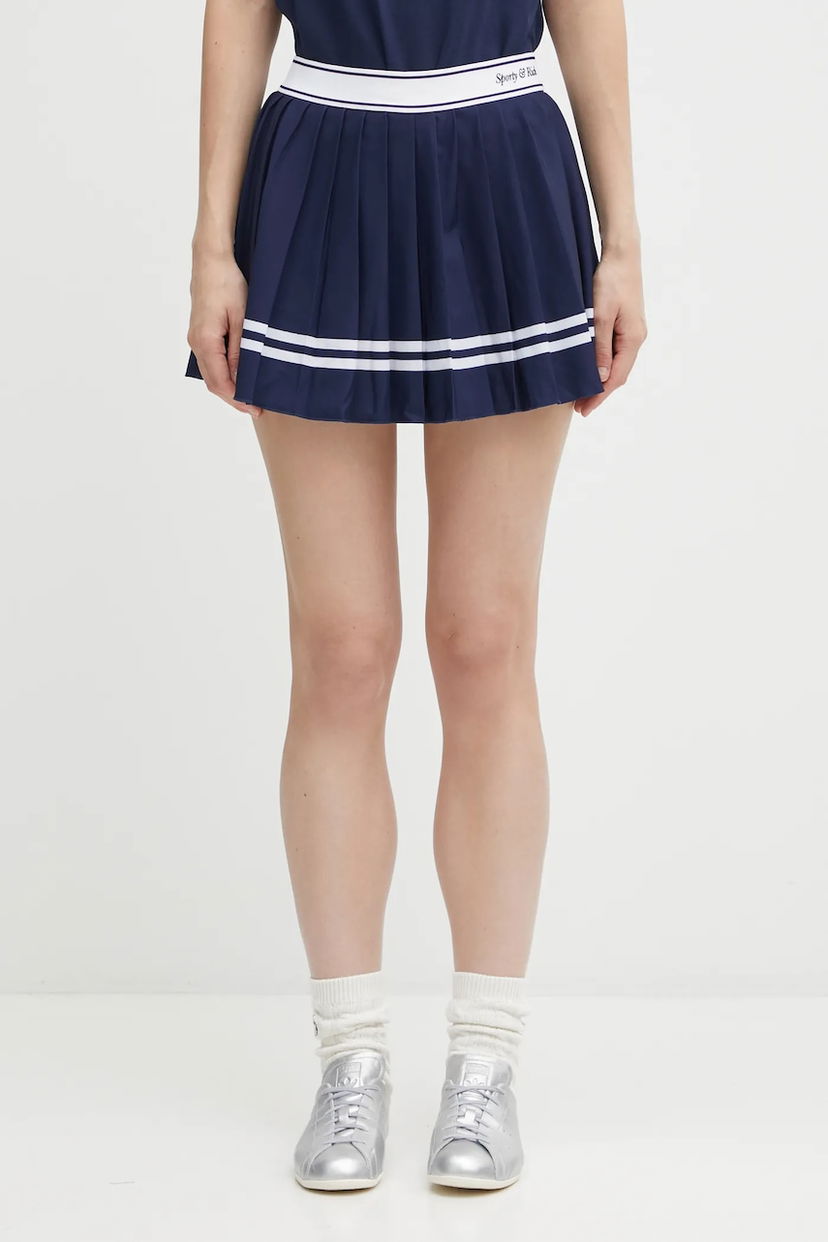 Спідниця Sporty & Rich Italic Logo Pleated Mini Skirt темно-синій | SK005621313BL107