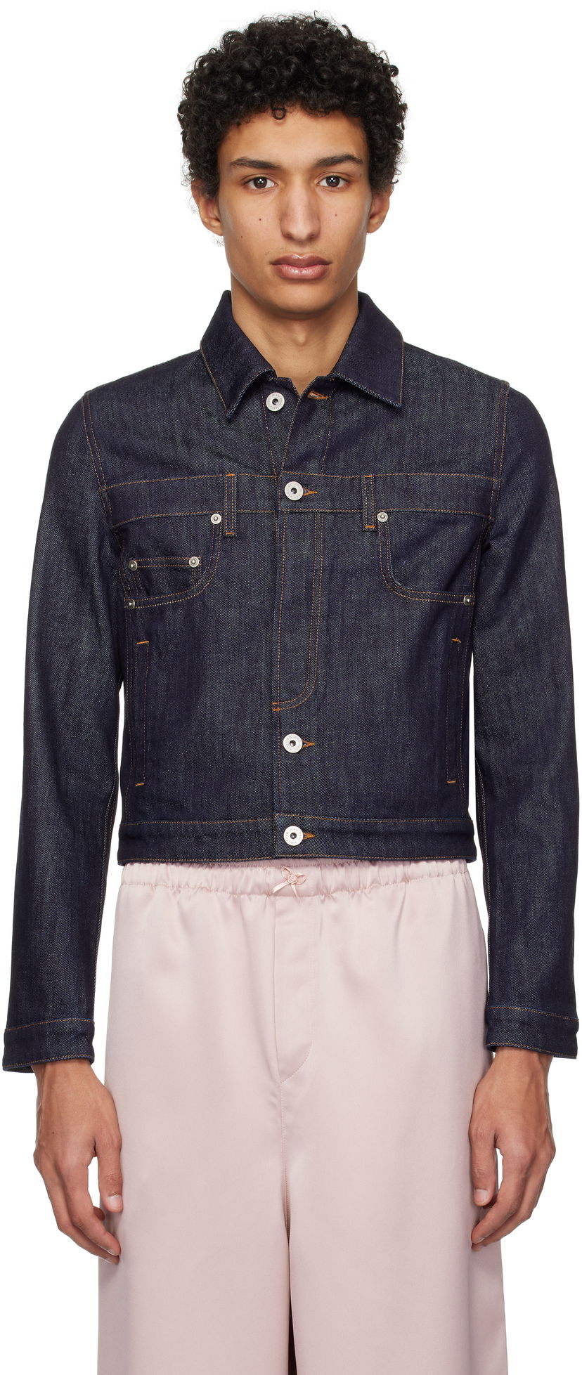 Куртка Jean Paul Gaultier Jean Paul Gaultier 'The Inverted' Cropped Denim Jacket Синій | 25/33-F-VE089-D019-55