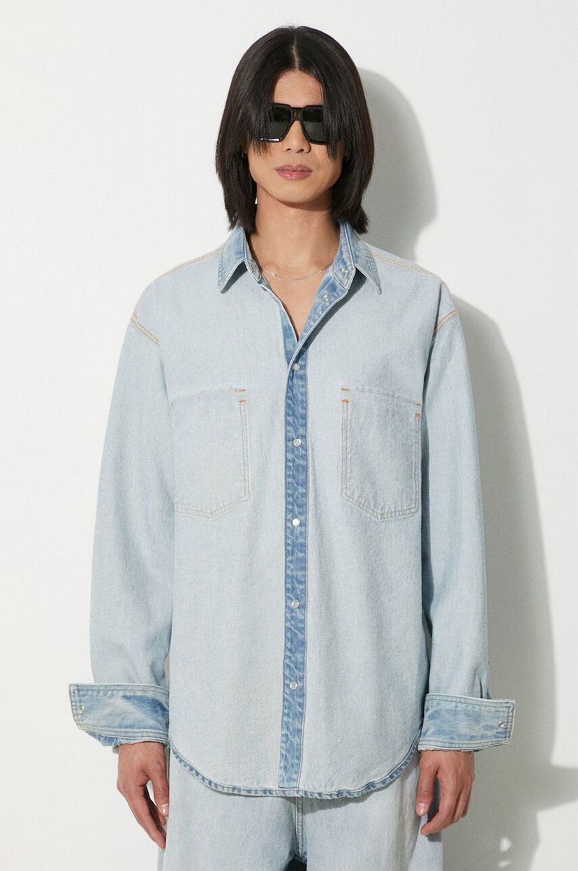 Сорочка VETEMENTS VETEMENTS Inside-Out Relaxed Denim Shirt Синій | UE64SH500N