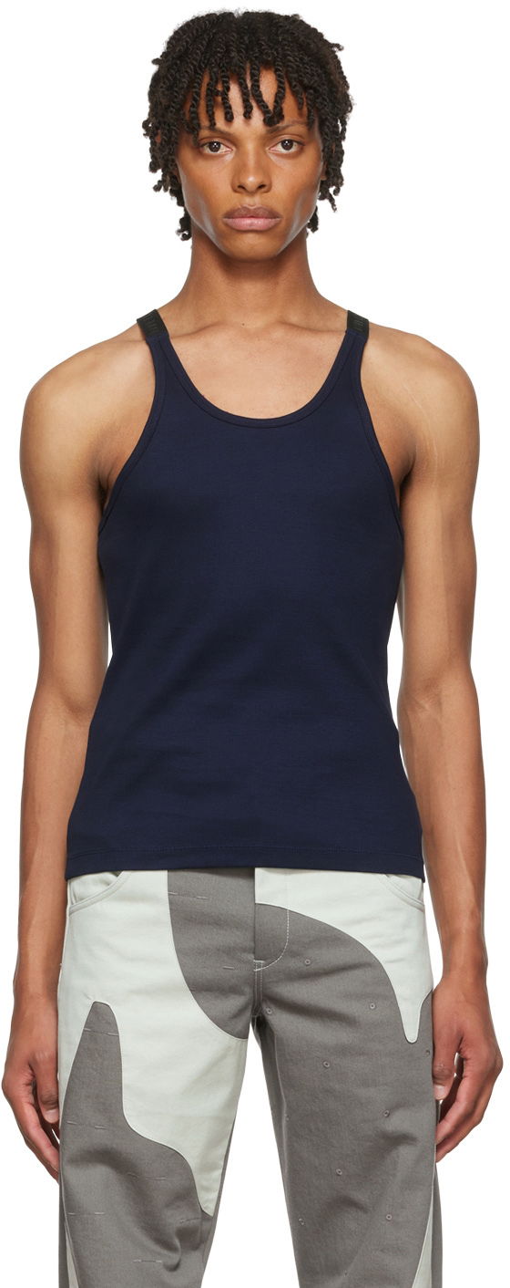 Безрукавка Dion Lee Dion Lee Exclusive Tank Top темно-синій | BLACK RIB