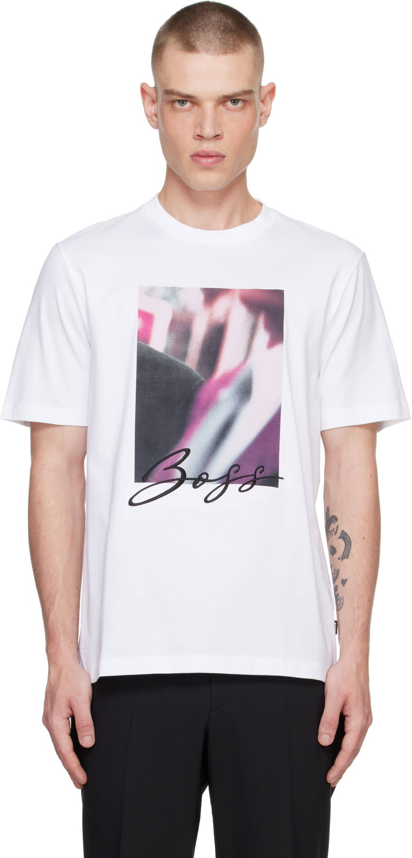 Футболка BOSS Graphic Logo T-Shirt білий | 50536460
