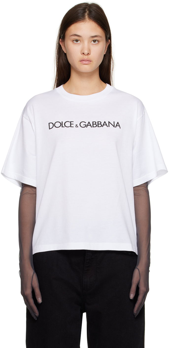 Футболка Dolce & Gabbana White Crewneck T-Shirt білий | F8U10T G7H4P