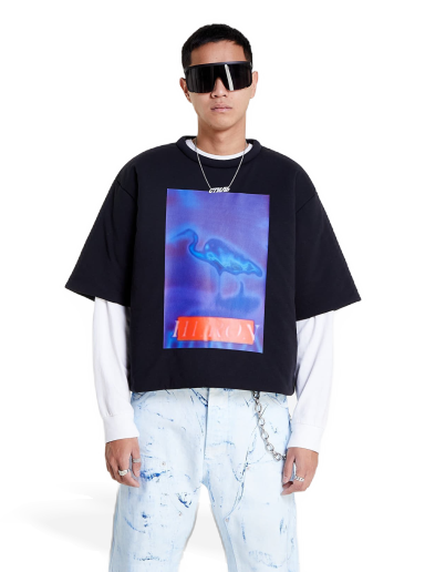 Футболка HERON PRESTON Censored Padded Tee чорний | HMAA033F22JER0011046