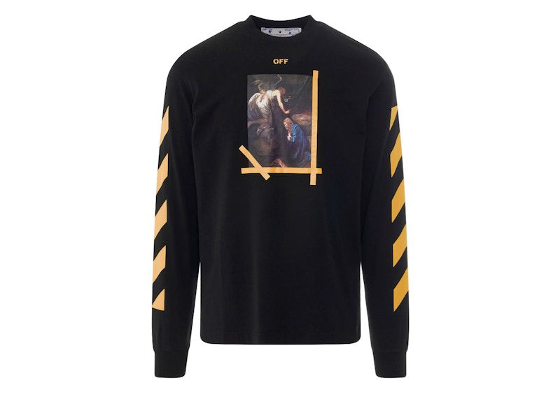 Футболка Off-White Diagonal Arrow Caravaggio Skate T-Shirt Long Sleeve чорний | OMAB064C99JER0111001