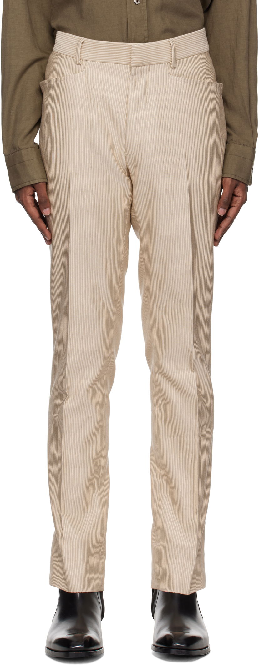 Штани Tom Ford Cord Dyllan Trousers бежевий | PLPW01-CSS10
