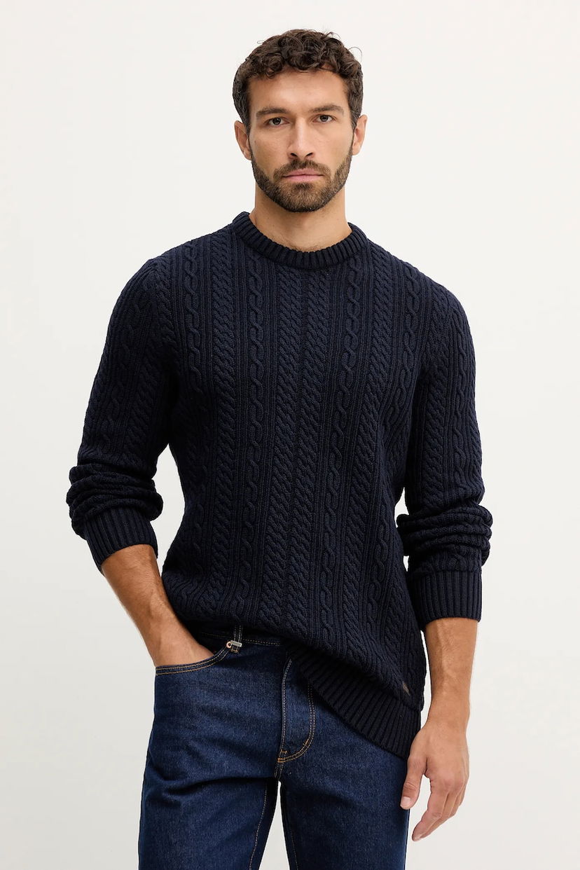 Cветр Barbour Barbour Cable Knit Sweater темно-синій | MKN1679