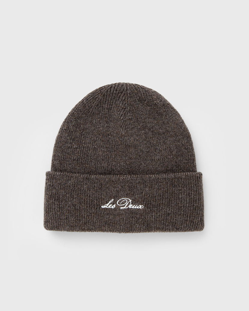 Шапка Les Deux Wayne Embroidered Knit Beanie Коричневий | 1000673-336