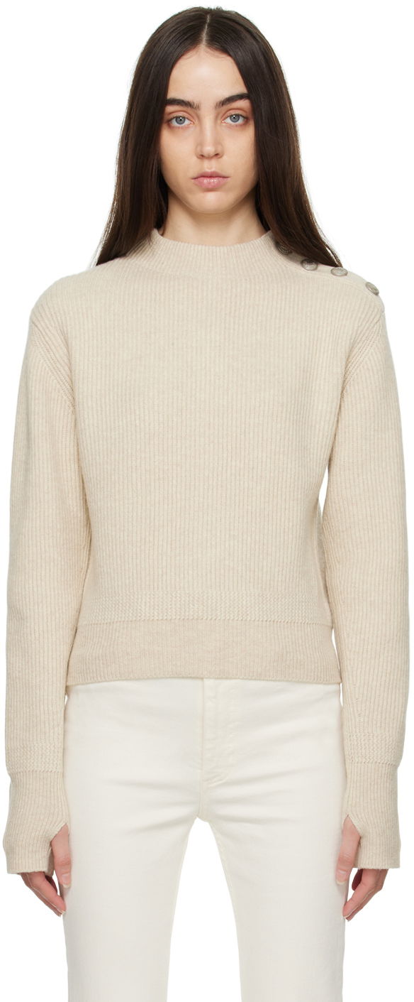 Cветр rag & bone Nancy Ribbed Knit Sweater бежевий | WAS22HS024TL24