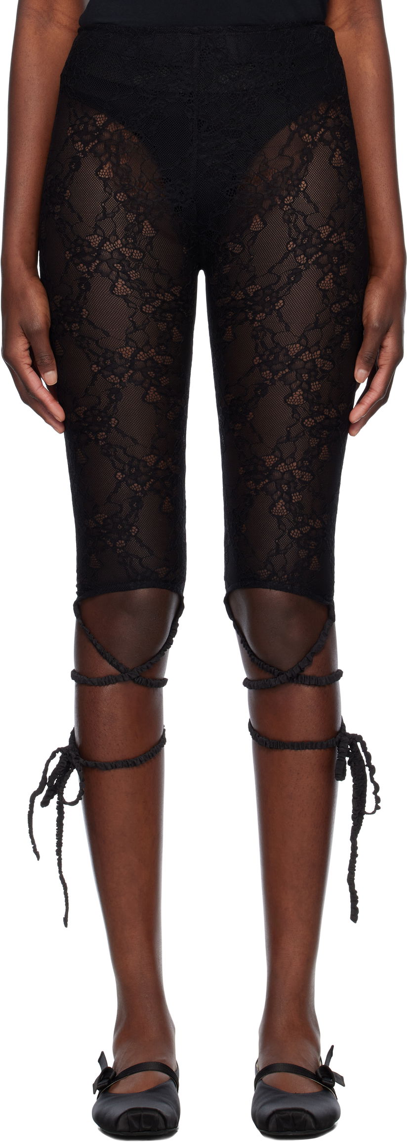 Легінси Ambush AMBUSH Lace Ribbon Leggings чорний | 12115423