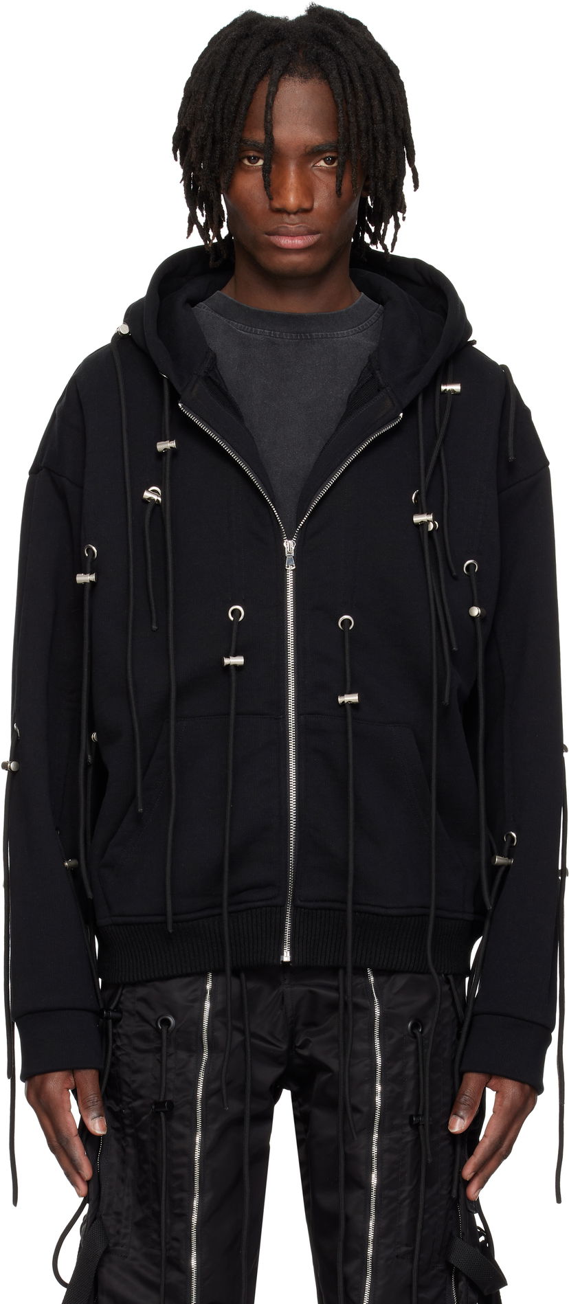 Світшоти Who Decides War Who Decides War String Theory Zip-Up Hoodie чорний | 1110520002SS25
