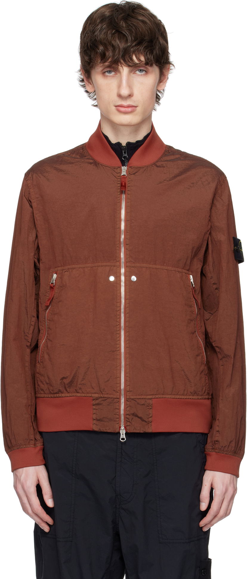 Куртка бомбер Stone Island Stone Island Watro-TC ECONYL Bomber Jacket Коричневий | K1S15 4100019 S0020