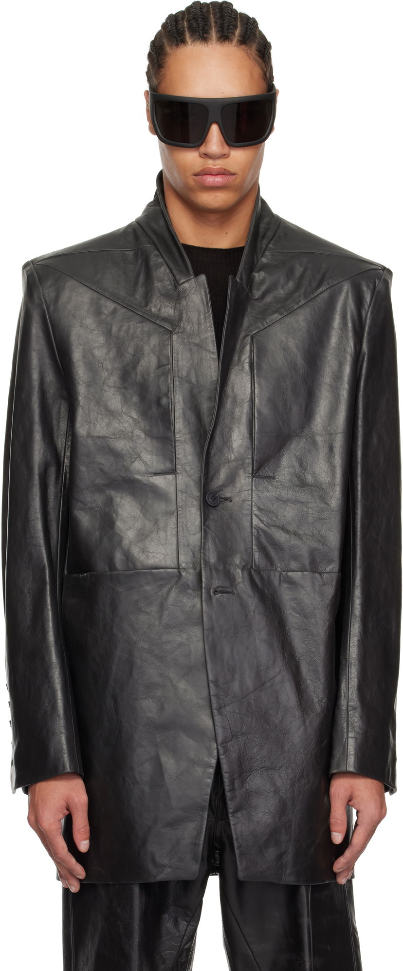 Куртка Rick Owens Rick Owens Hollywood Lido Leather Jacket чорний | RU01E5753 LTP