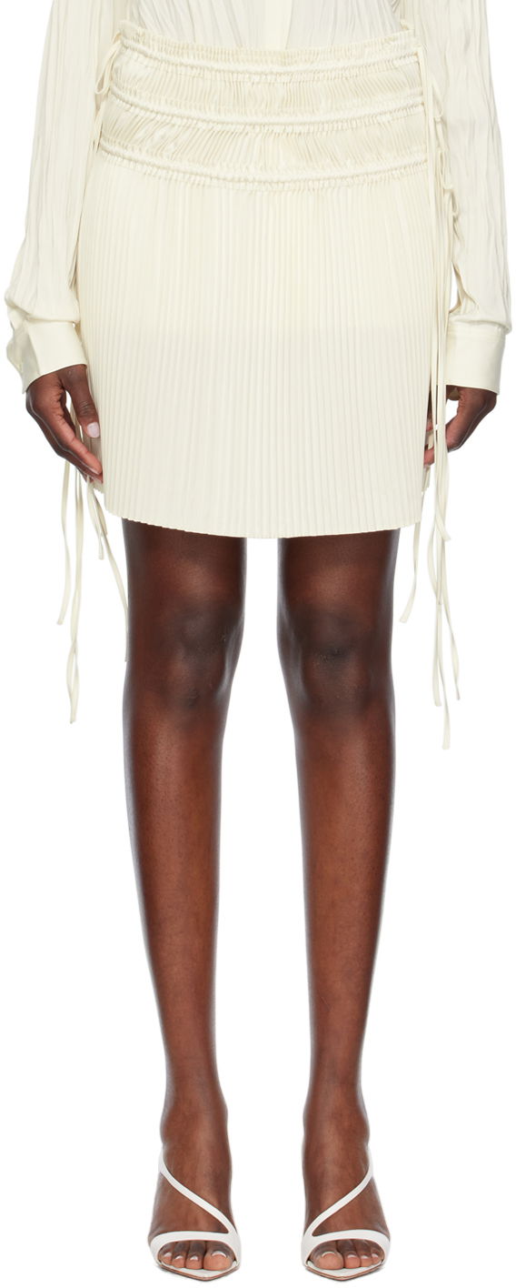 Спідниця Helmut Lang Helmut Lang Pleated Miniskirt білий | O02HW302