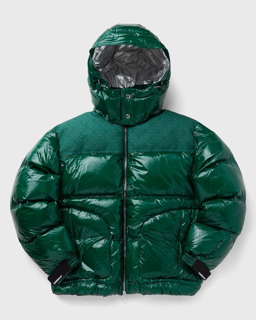 Пуховик Casablanca Shiny Hooded Puffer Jacket Зелений | MPF25-OT-197-01