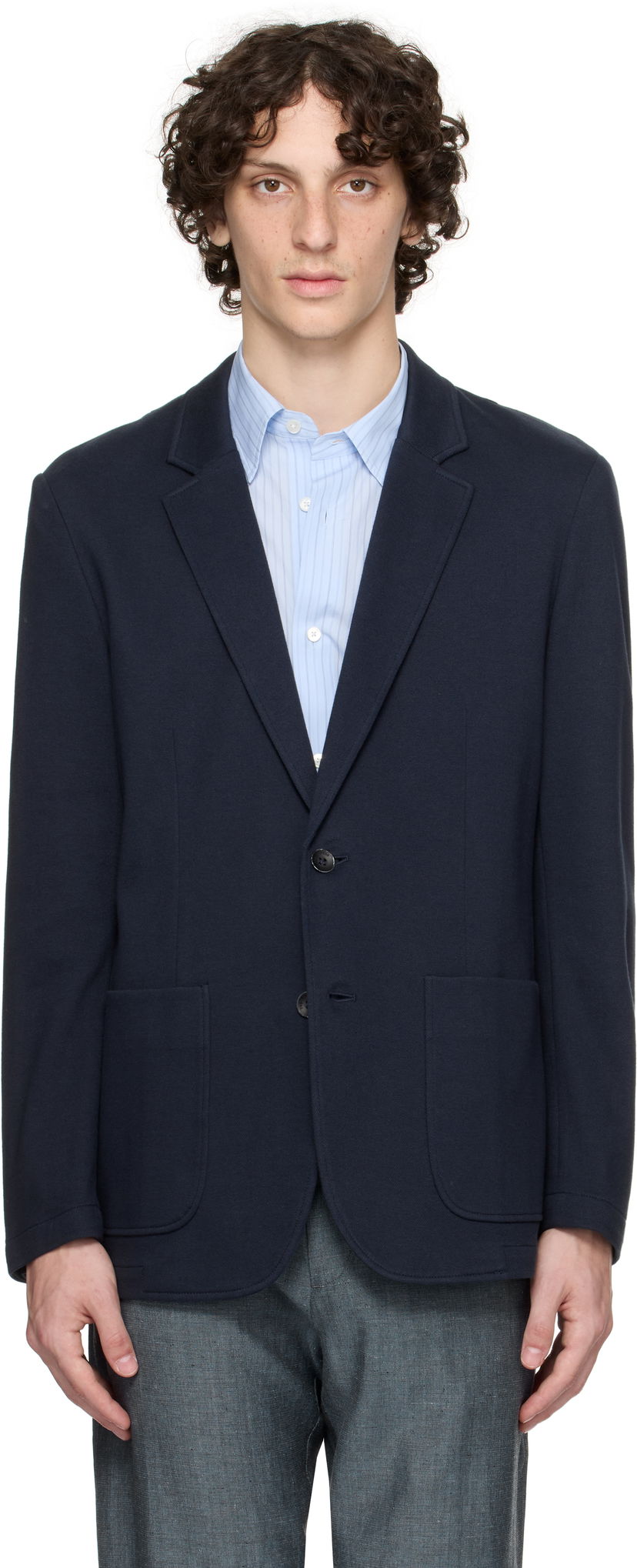 Куртка rag & bone Rag & Bone Butler Patch Pocket Blazer темно-синій | MBW25P4006PIML