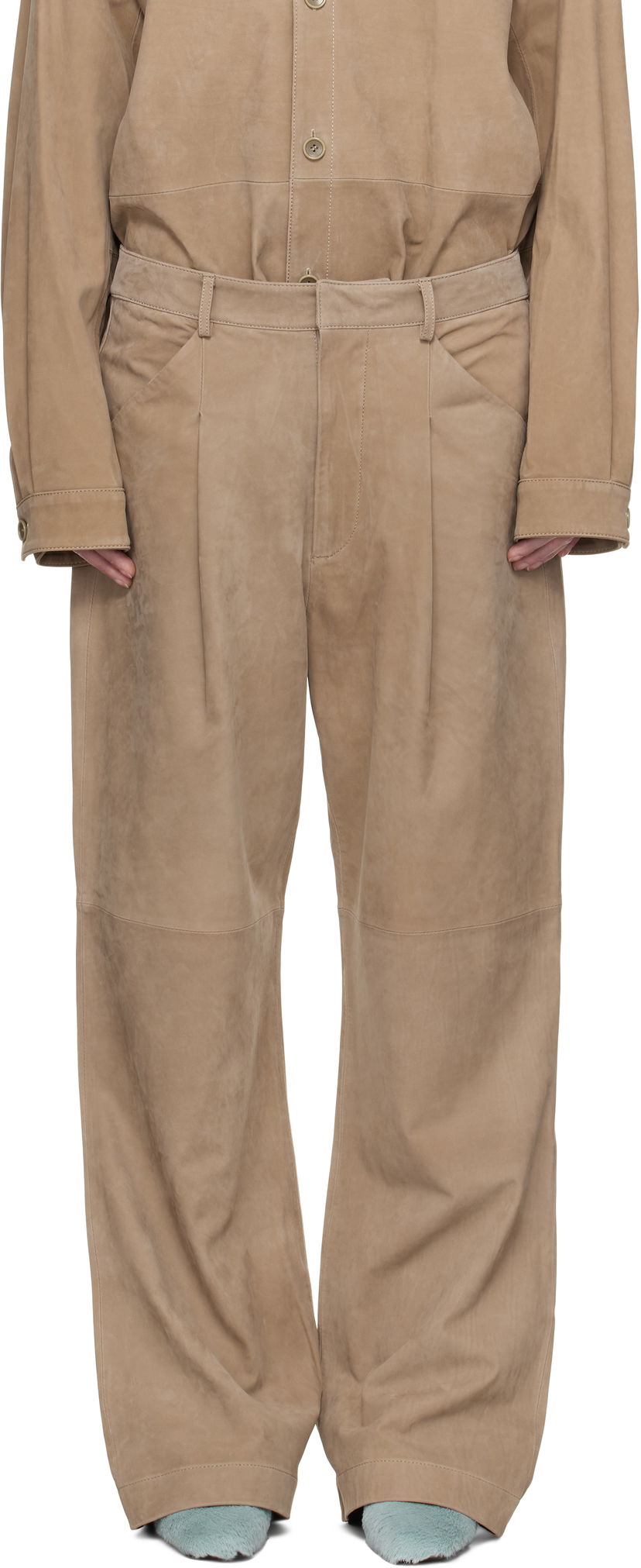 Штани Entire Studios Entire Studios DC Suede Trousers бежевий | ES2668SS