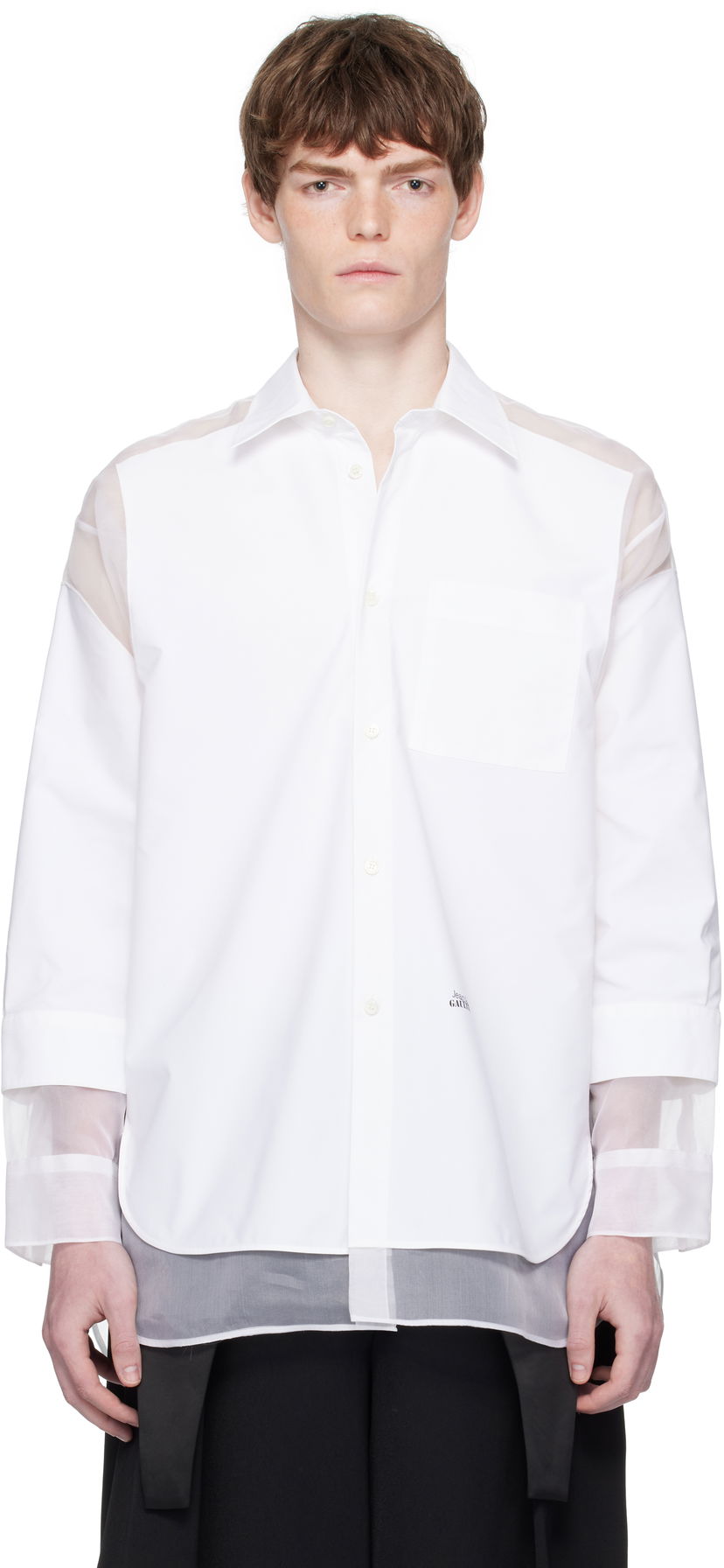 Сорочка Jean Paul Gaultier Jean Paul Gaultier 'The Petit Grand' Double Layered Shirt білий | 25/03-U-ST035-C075-01
