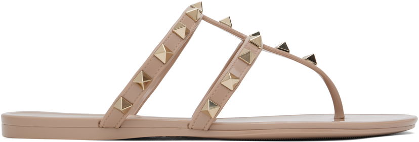 Догляд за взуттям Valentino Valentino Garavani Rockstud Thong Sandals бежевий | 6W2S0T84PVS