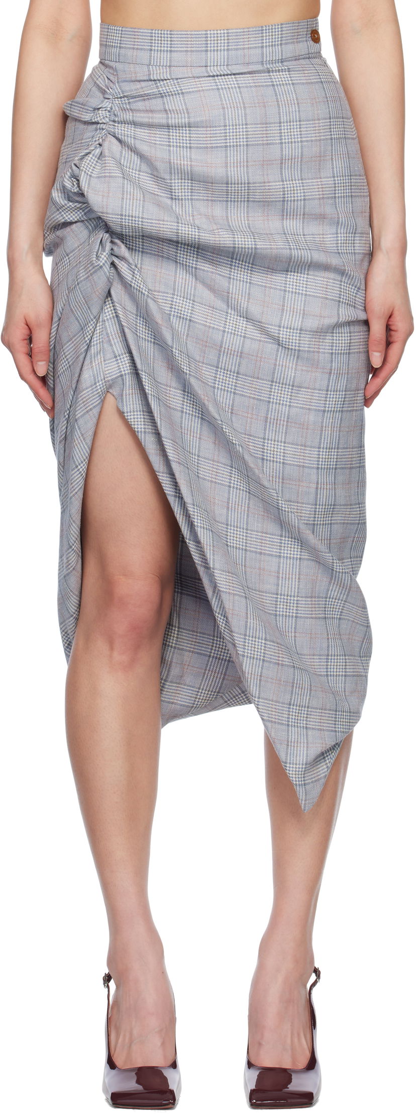 Спідниця Vivienne Westwood Vivienne Westwood Panther Asymmetrical Midi Skirt Синій | 1K01001A-W013L-