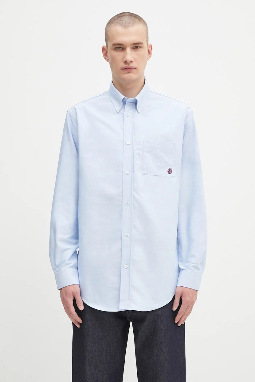 Сорочка Drôle de Monsieur Drôle de Monsieur La Chemise Oxford Relaxed Fit Button-Down Shirt Синій | H.SH240.CO225