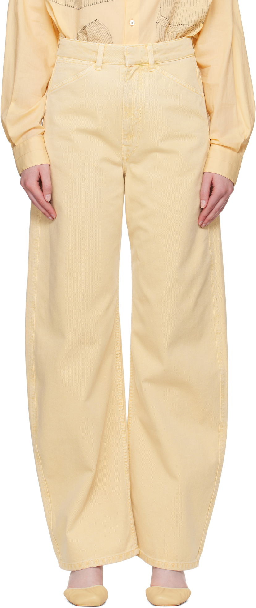 Джинси LEMAIRE LEMAIRE High Waisted Curved Jeans Жовтий | PA1052 LD1045