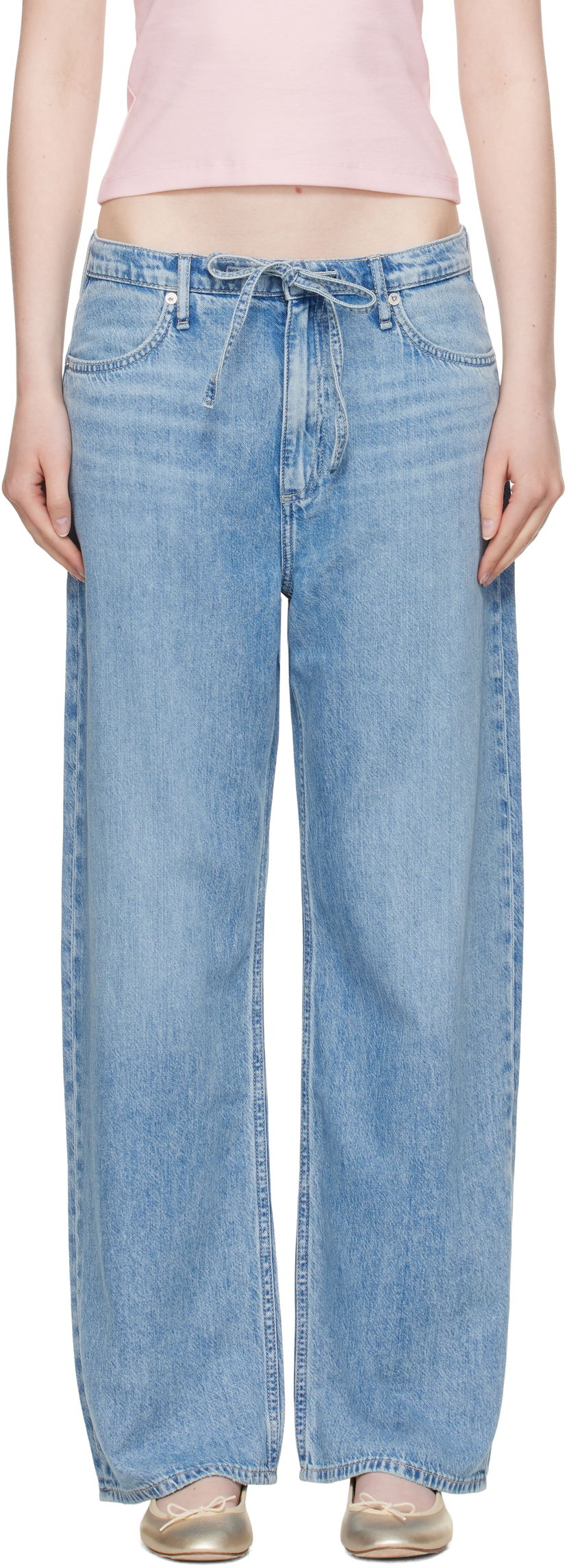 Джинси rag & bone Rag & Bone Phoebe Denim Beach Jeans Синій | WDD25P1009UFTL