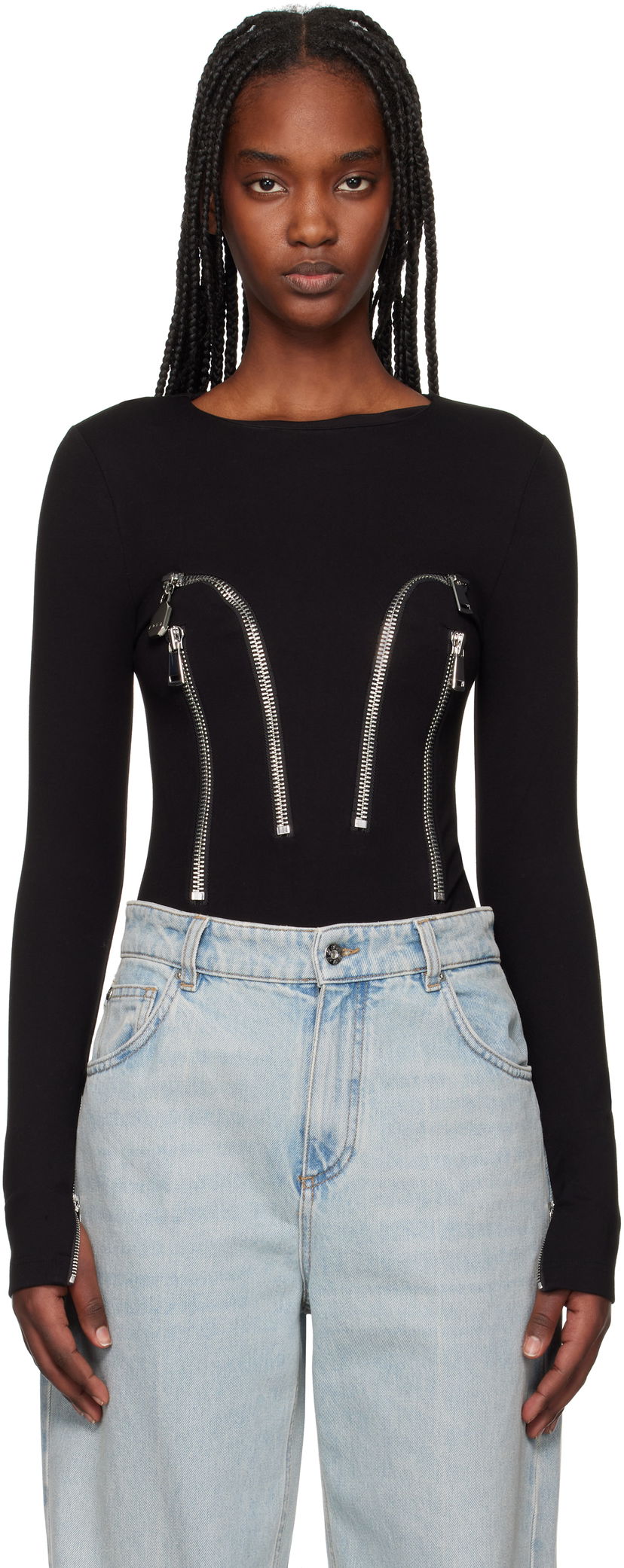 Боді Area AREA Long Sleeve Zipper Bodysuit чорний | RS25AWTP0064FA01