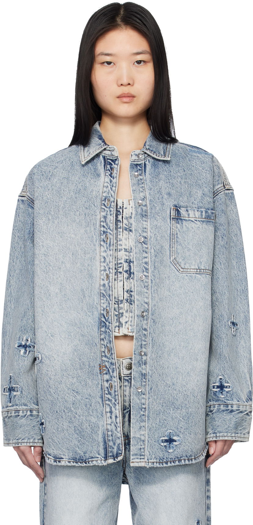 Сорочка Ksubi Oversized Klassic Kraftwerk Denim Shirt by Ksubi Синій | WPS25SH002