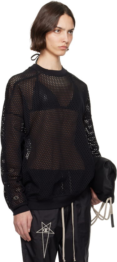 Cветр Rick Owens Rick Owens Champion Edition Jumbo Mesh Sweatshirt чорний | CW01E1670 CHONET, 1