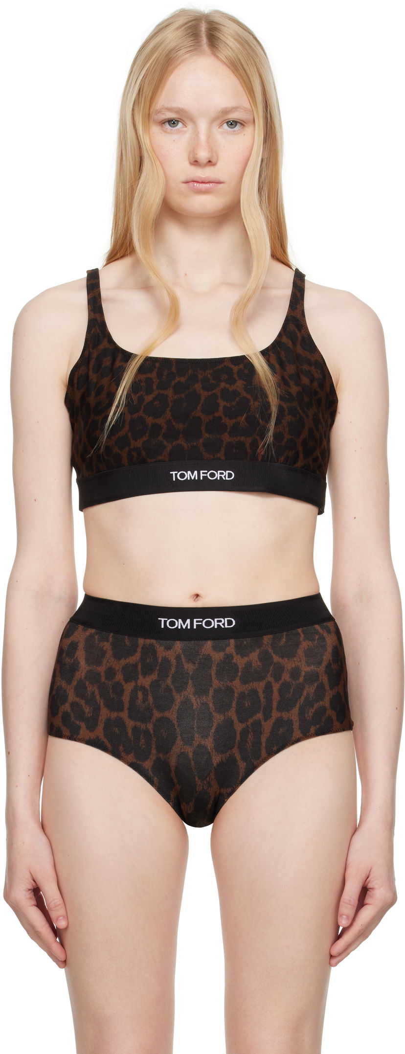 Бюстгальтер Tom Ford Tom Ford Leopard Signature Bralette Коричневий | BRJ016-JEP030