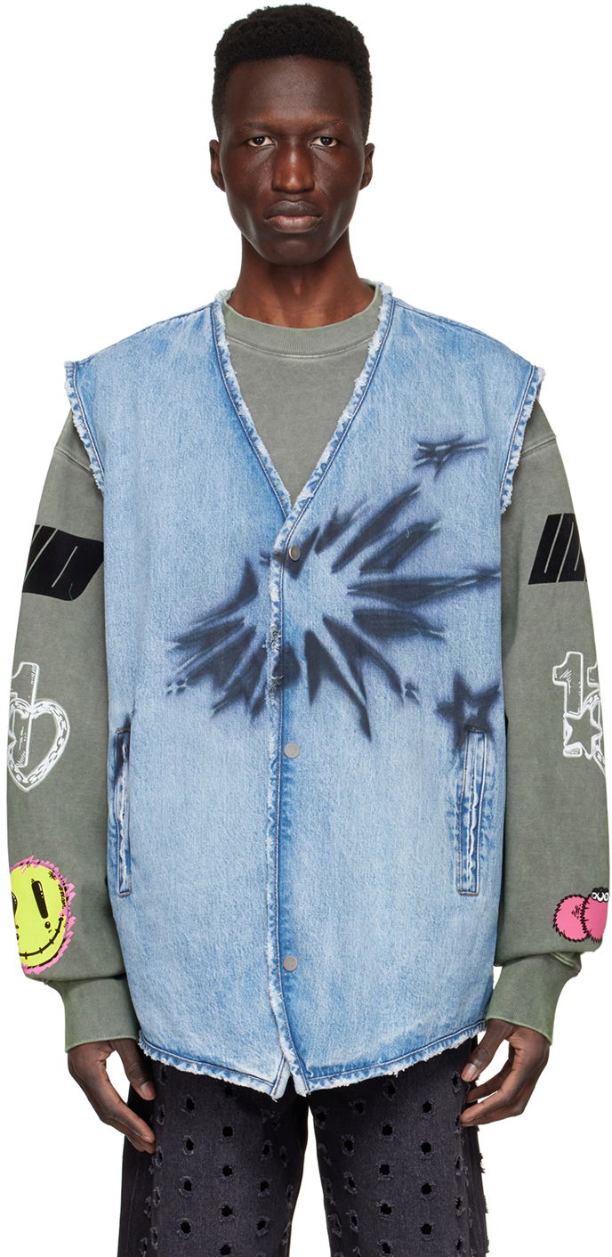 Жилет We11done We11done Sleeveless Denim Vest Синій | WD-DV1-22-331-M-BL