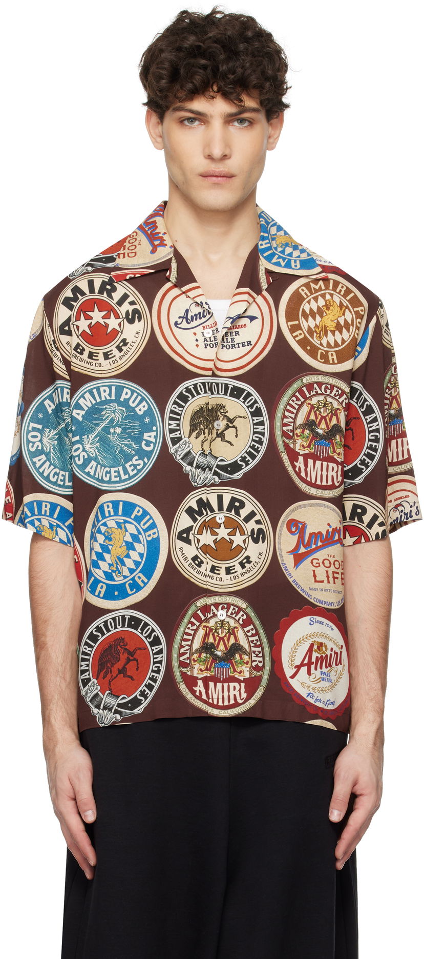 Сорочка AMIRI Amiri Coasters Bowling Shirt Коричневий | AMSTCA1086