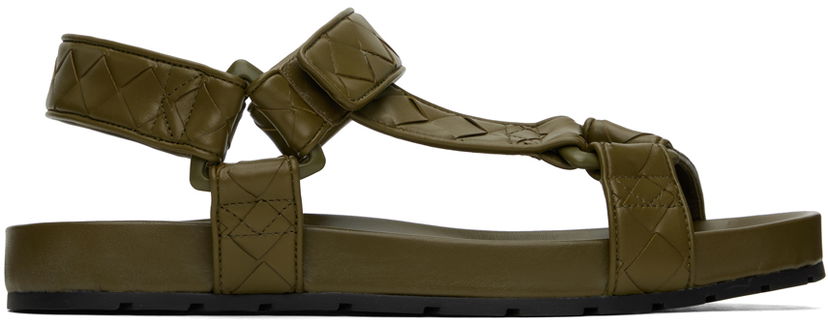 Кросівки та взуття Bottega Veneta Trip Leather Sandals Зелений | 775305V3HB0