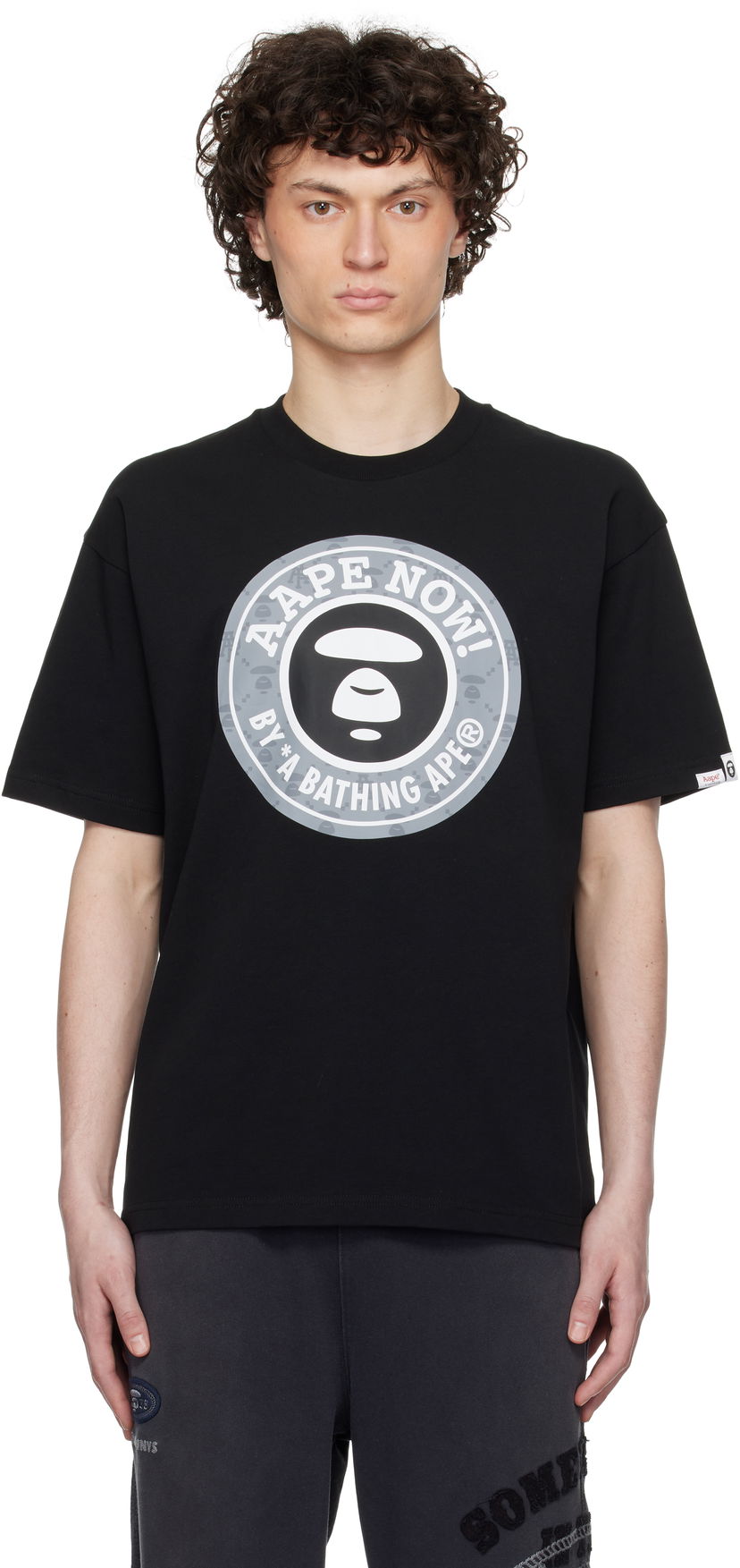 Футболка AAPE by A Bathing Ape AAPE by A Bathing Ape Basic T-Shirt чорний | AAPTEM1638XXNBKX