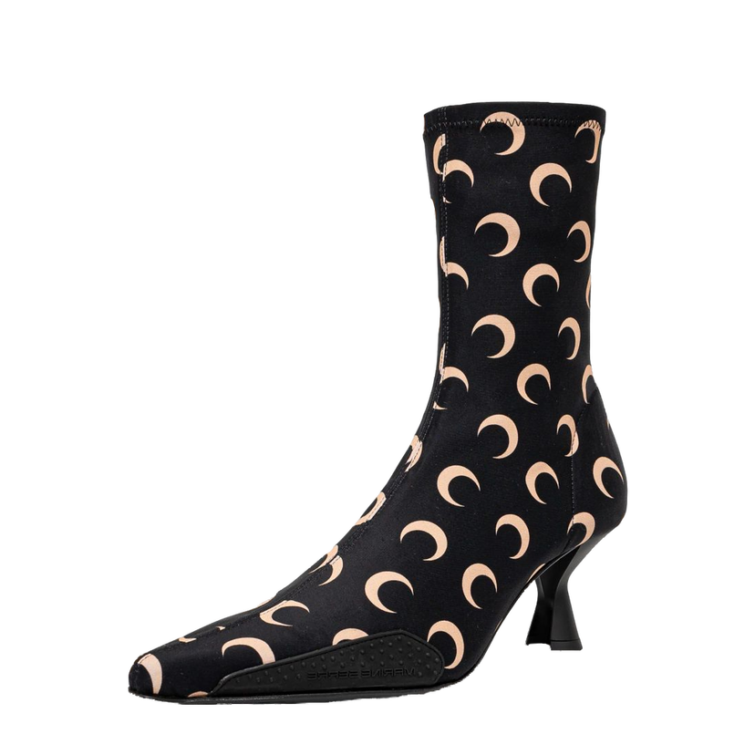 Кросівки та взуття Marine Serre Recycled Moon Jersey Ms Still Heeled Ankle Boots чорний | WFW041A.CJER0053