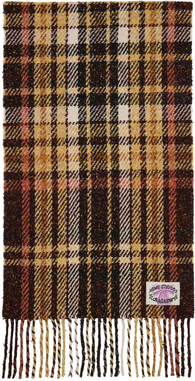 Шарф Acne Studios Plaid Fringe Scarf Коричневий | CA0325-