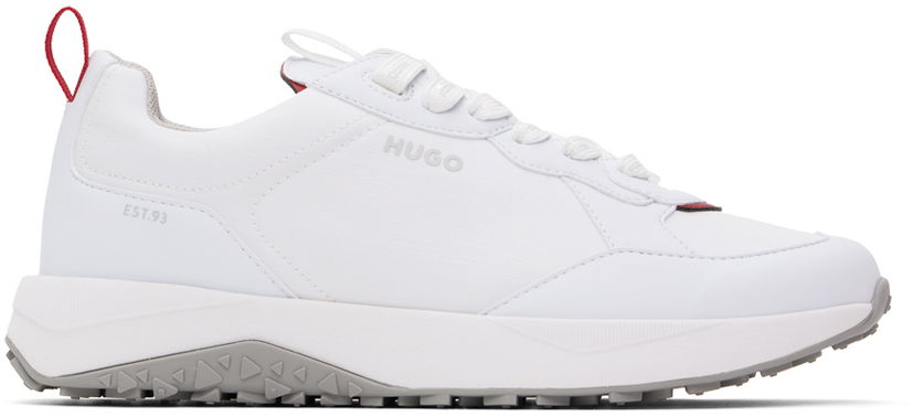 Одяг BOSS Hugo White Mixed Material Lace-Up Sneakers білий | 50517265