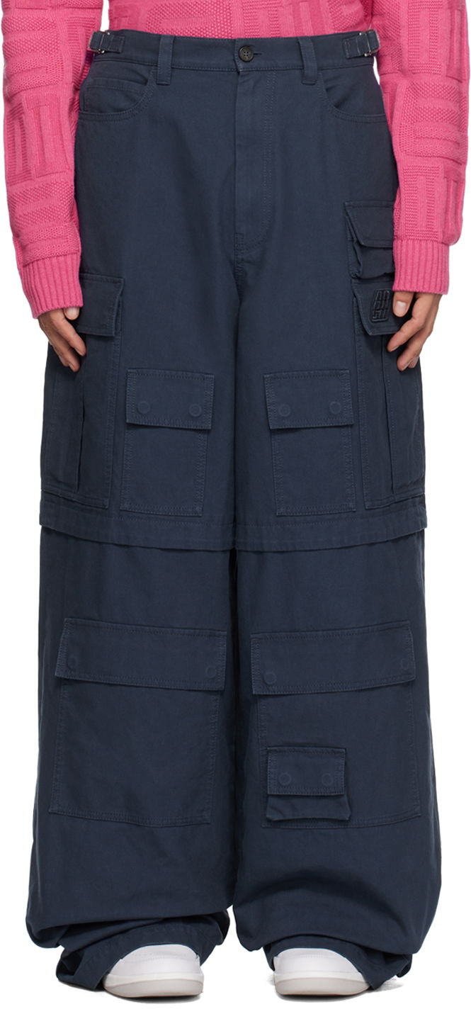 Штани карго Ambush Wide Leg Cargo Pants темно-синій | BMCF006S23FAB0014600