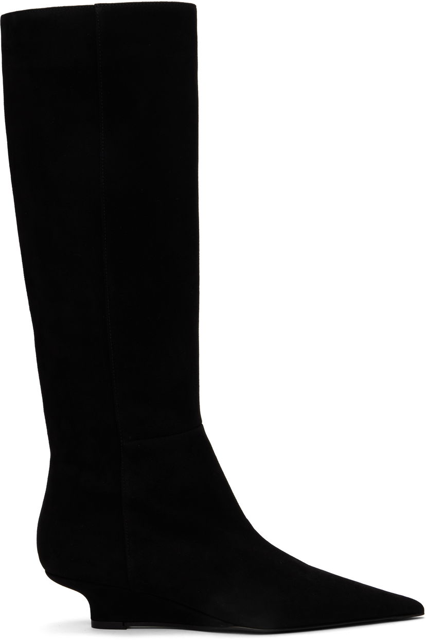 Одяг TOTEME TOTEME Sharp Suede Knee-High Boots чорний | 251-WAS4671-LE0012