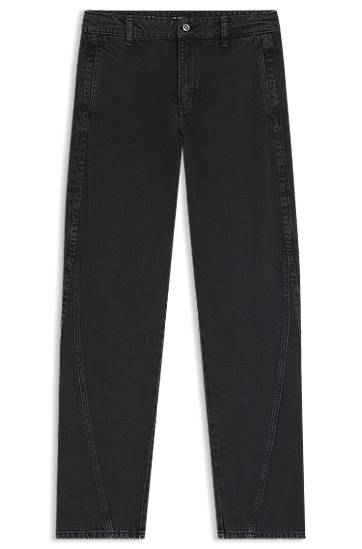 Джинси BOSS Barrel-Leg Soft-Touch Denim Jeans чорний | 50542561
