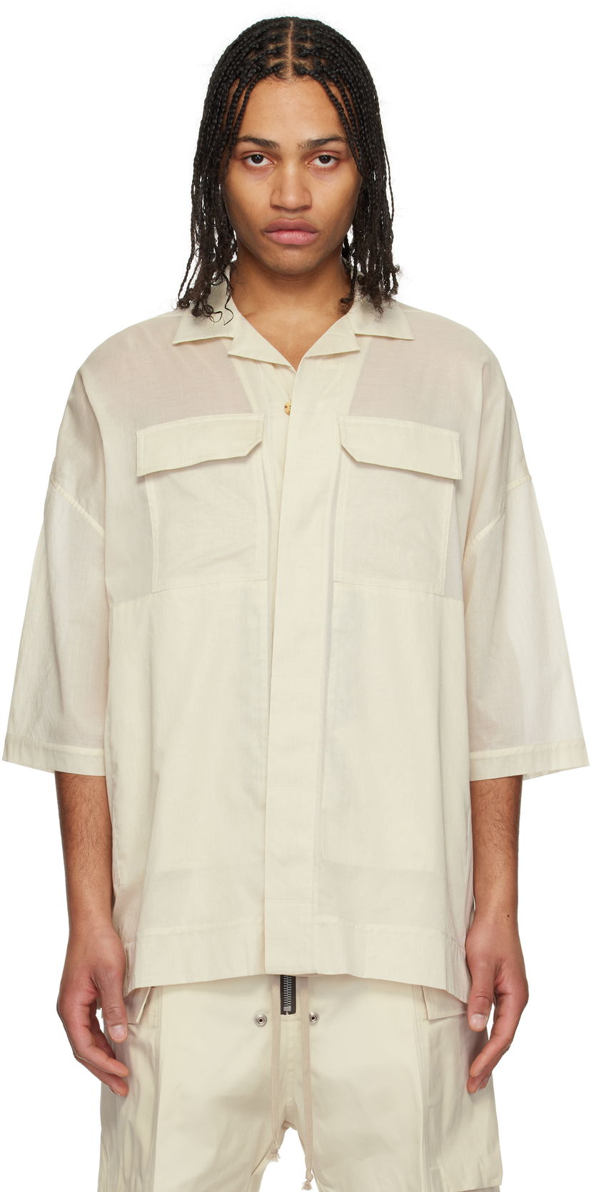 Сорочка Rick Owens Rick Owens Hollywood Magnum Tommy Shirt бежевий | RU01E5298 CV