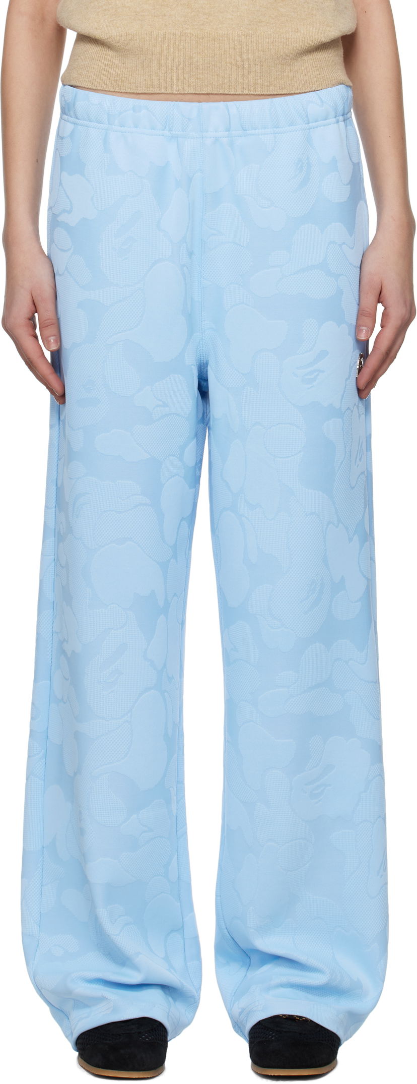Спортивні штани BAPE A Bathing Ape Camo Jacquard One Point Wide Lounge Pants Синій | 001PTL302005L