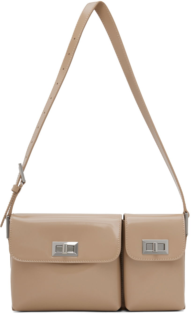 Сумка BY FAR Double Pocket Shoulder Bag бежевий | 23PFBLYSTPWMED