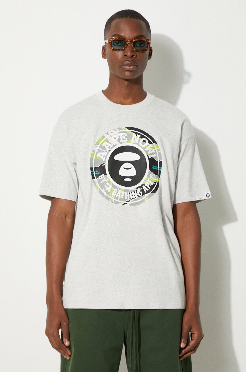 Футболка AAPE by A Bathing Ape AAPE By A Bathing Ape Basic Tee Print T-Shirt Сірий | AAPTEM1444XAM, 0