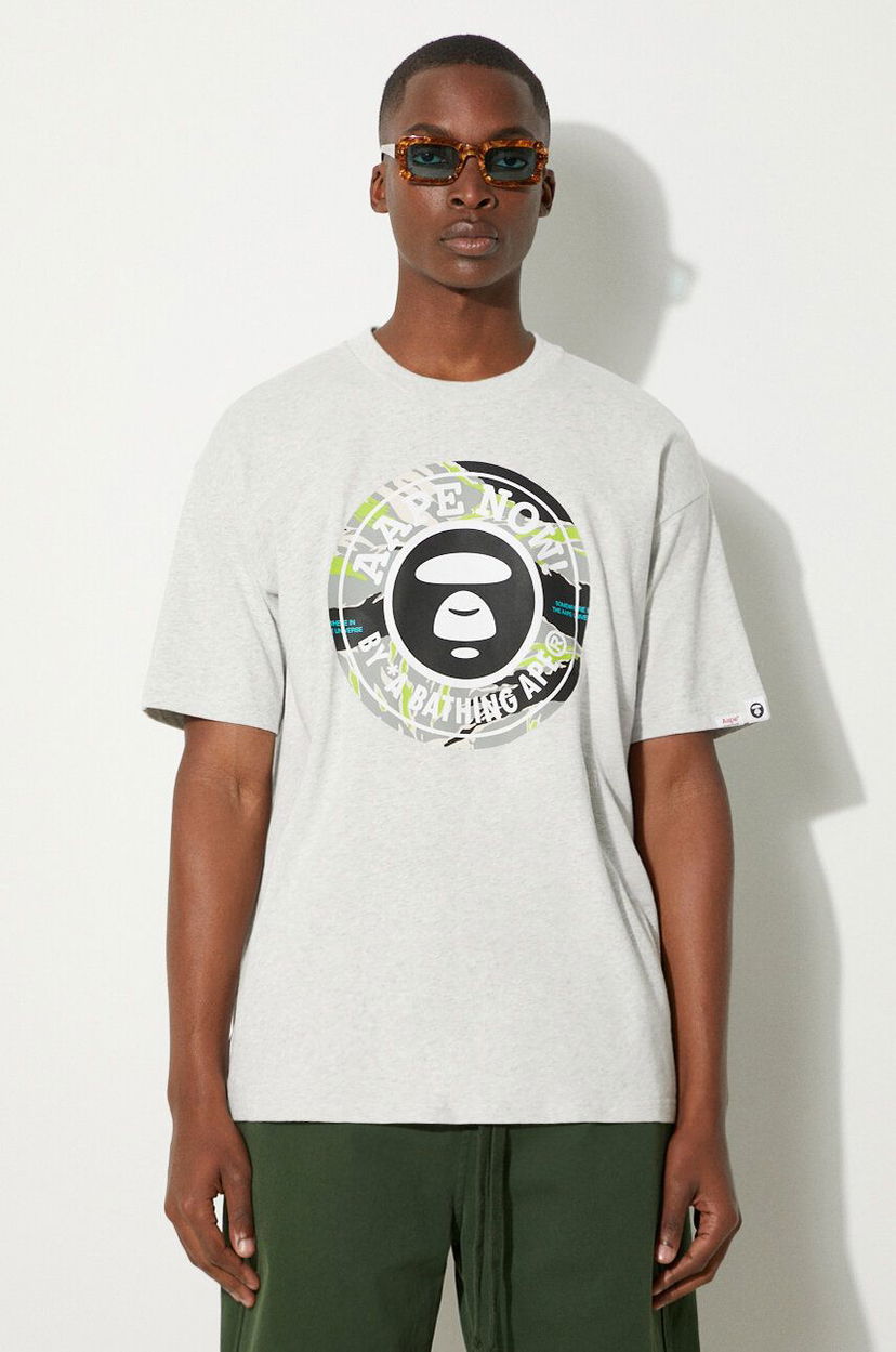 Футболка AAPE by A Bathing Ape AAPE By A Bathing Ape Basic Tee Print T-Shirt Сірий | AAPTEM1444XAM