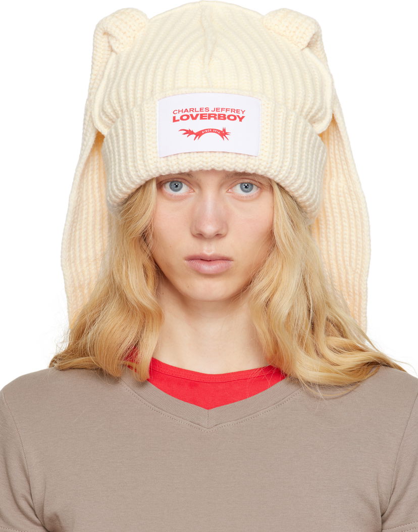 Шапка Charles Jeffrey Loverboy Charles Jeffrey LOVERBOY Chunky Knit Ears Beanie білий | 54130302