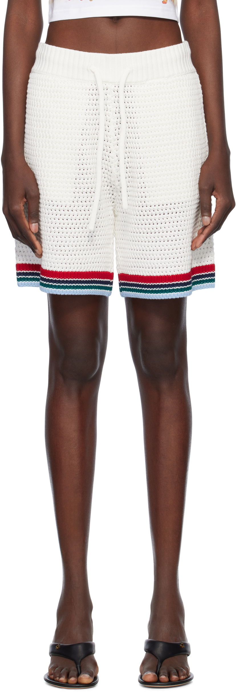 Шорти Casablanca Casablanca Gothic Crochet Shorts білий | WS25-KW-1064-01