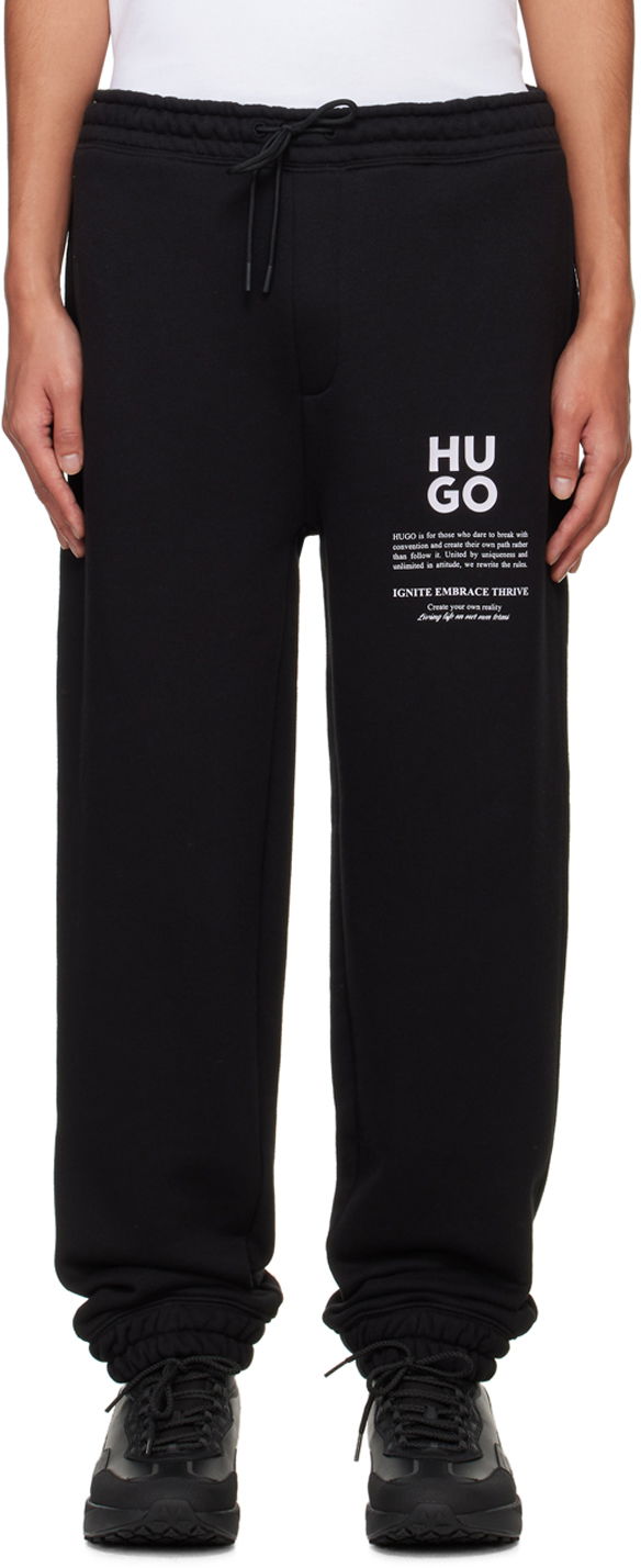 Спортивні штани BOSS Hugo Black Logo-Bonded Sweatpants чорний | 50521273