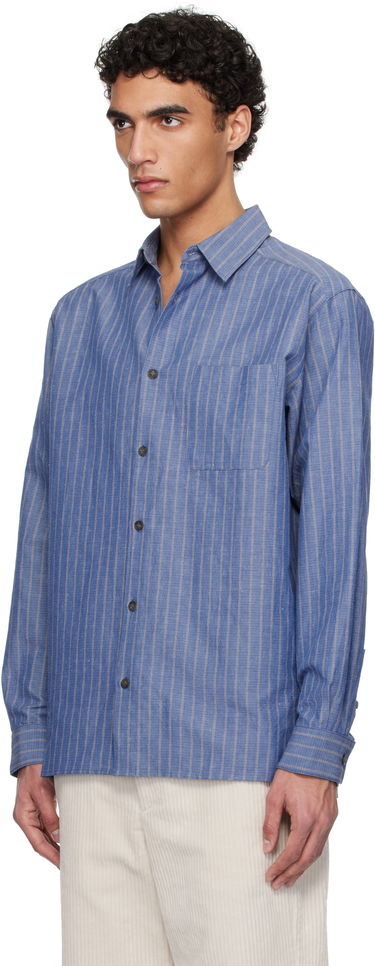 Сорочка A.P.C. A.P.C. Striped Button-Down Shirt Синій | COHFW-H12532, 3