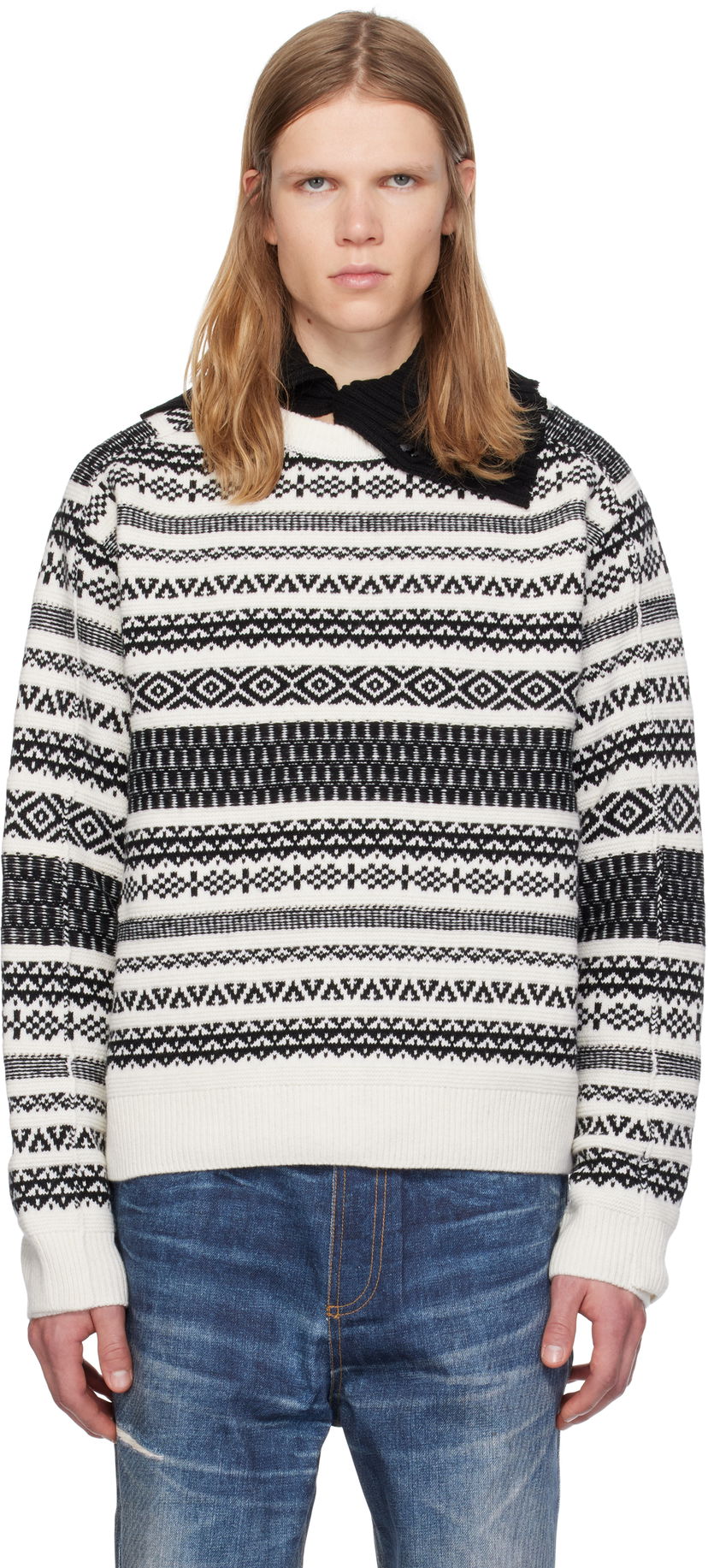 Cветр Andersson Bell Nordic Crewneck Sweater білий | atb1162m